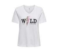 ONLY Onlhenny Life Reg S/S V-Neck Top Box JRS, Bright White, S