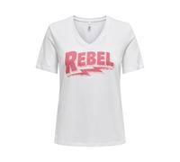 ONLY Onlhenny Life Reg S/S V-Neck Top Box JRS, Bright White, XL