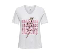 ONLY Onlhenny Life Reg S/S V-Neck Top Box JRS, Bright White, XL