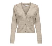 ONLY Onlkatia Ls Cable V-Neck Cardi KNT Noos, Mocha Meringue, S