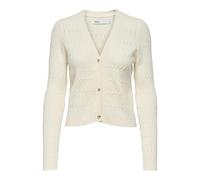 ONLY ONLKATIA LS Cable V-Neck Cardigan CC KNT, White Cap Grey/Detail: Melange, S