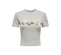 ONLY Onlkelly Life S/S Short Print Top Boxjrs, Light Grey Mix, S