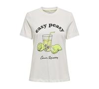 ONLY Onlkita Life Reg S/S Lemon Top Box JRS, Cloud Dancer, M