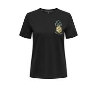 ONLY Onlkita Life Reg S/S Pineapple Top JRS, Black, XS