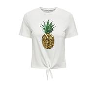 ONLY Onlkita S/S Fruit Knot Top Box JRS, White, XS