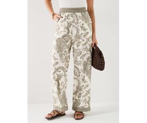 Only Onlliana Leya Paisley Print Trousers, Ivy Green, Size L, Women Ivy Green
