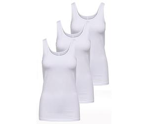 ONLY Onllive Love Tank Noos Women's Top, White (3 x White), M (EU)