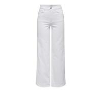 Only ONLMADISON Female Wide Leg Jeans High Waist Wide Leg Cut Jeans, White, L / 32L