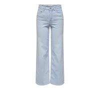 ONLY Women's Onlmadison Blush Hw Wide DNM Cro495 Noos, Light Blue Bleached Denim, S / 32L
