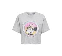 ONLY Onlmickey Minnie Life S/S Holiday Topjrs, Light Grey Mix, L