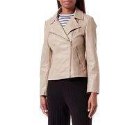 ONLY ONLNEWMELISA Women's Faux Leather Biker CC OTW Jacket, Weathered Teak, M, Weathered Teak, M