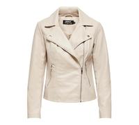 ONLY Onlnewmelisa Women's Faux Leather Biker CC OTW Leather Jacket, moonbeam, S