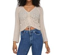 ONLY Women's Onlnola L/S Ruching Pullover Ex KNT Knitted Jumper, Gray, M