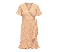 ONLY Women's Onlolivia S/S Wrap Dress WVN Noos, Orange, 8