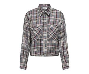 ONLY Onlriley Life LS Short Check Shirt WVN, Gargoyle, L