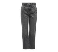 ONLY Women's Onlrobyn Mw Str Lo Ak Cro132 DNM Noos Jeans, Dark Grey Denim, 28W x 32L