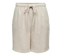 ONLY Women's Onlsiesta Mw Pull-Up Linen Bl Shorts Os, Moonbeam, L