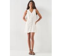 Only Onlsiesta Lin Bl Sl Short Dress Pnt Noos, Cream, Size Xs, Women Cream