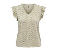 ONLY Onlsmilla S/L V-Neck Frill Top JRS, elm, M