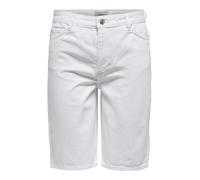 ONLY ONLSONNY Female Denim Shorts High Waist Normal Cut Denim Shorts, White, S