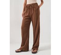 Only Onlthyra Long Pant Noos Wvn, Brown, Size M, Women Brown