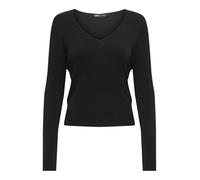 ONLY Women's Onlvenice Life Ls Vneck Pullover Nca KNT Sweater, Black, M