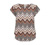 ONLY Women's Onlvic S/S Top Noos Ptm T-Shirt, Cloud Dancer/AOP: Arabian Zigzag, 10