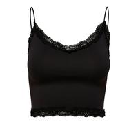 ONLY Women's Onlvicky Lace Seamless Cropped Top Noos Vest , Black,L-XL