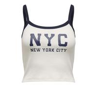 ONLY Onlvikka S/L Rib Print Top Box JRS, Bright White, XS