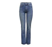 ONLY Women's Onlwillow Hw Db Straight DNM Dot Jeans, Dark Denim Blue, 27W x 32L