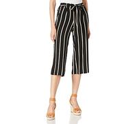 ONLY ONLWINNER PALAZZO CULOTTE PANT NOOS WVN, womens Culotte Trouser, Black/stripes: camel stripe, 10 UK (38 EU)