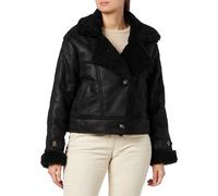 ONLY Onlylva Women's Faux Suede Bonded Jacket CC OTW Biker Jacket, black, M
