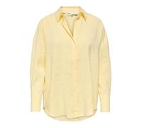 ONLY Onlzazima L/S Loose Shirt WVN Noos Oversized Shirt with Button Closure and Longer Back Neck, Double Cream, M Women