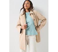Only Orchid Straight Button Front Coat, Beige, Size L, Women Beige
