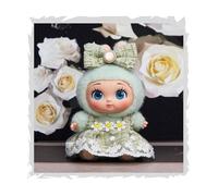 (Only Outfit) 2025 Adorable Clothes for Labubu, Green Princess Dress Decorated with Flower Petals and Featuring A Pearl Bow Tie, Soft Plush Fabric for Unique Style, Perfect for Labubu V1/V2/V3