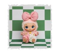 (Only Outfit) 2025 Adorable Clothes for Labubu, Pink and White Matching Belt Pants with A Lining Shirt and A Bow Tie, Soft Plush Fabric for Unique Style, Perfect for Labubu V1/V2/V3