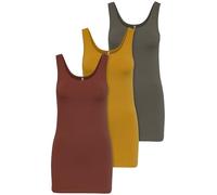 ONLY Pack of 3 Women's Tops Basic Tank Tops White, Black, Grey, Blue, Cream Women's Shirt Long Summer Shirts Top 15201465, Colour mix 3, XL
