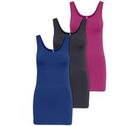 ONLY Pack of 3 Women's Tops Basic Tank Tops White, Black, Grey, Blue, Cream Women's Shirt Long Summer Shirts Top 15201465, Colour mix 4, S