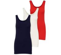 ONLY Pack of 3 Women's Tops Basic Tank Tops White, Black, Grey, Blue, Cream Women's Shirt Long Summer Shirts Top 15201465, Colour mix 5, Large