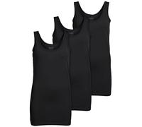 ONLY Pack of 3 Women's Tops Basic Tank Tops White, Black, Grey, Blue, Cream Women's Shirt Long Summer Shirts Top 15201465, White (white), S