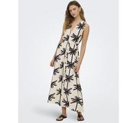 Only Palima Belted Midi Dress OFF WHITE PALM EXTRA SMALL