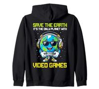 Only Planet With Video Games Earth Day Students Teachers Zip Hoodie