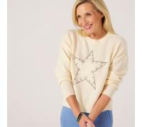 Only Renata Sparkle Star Knitted Jumper CREAM 2XL