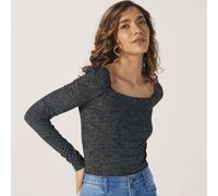 Only Roma Puff Sleeve Top BLACK,SILVER GLITTER 2XL