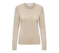 Only Round Neck Button Sleeve Jumper Oxford Tan