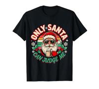 Only Santa Can Judge Me Holiday Jokes Laughs Value Graphic T-Shirt, Men, Black, M