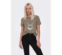 Only Short Sleeve T-Shirt Khaki Print