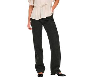 Only Silje Ex Str Wide Dot854 High Waist Jeans Black 30 / 34 Woman