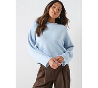 Only Simoni Long Sleeve Knitted Jumper, Blue, Size L, Women Blue