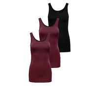 ONLY - Sleeveless T-Shirt for Women.. 2X Port Royale / 1x Black. XL (EU)